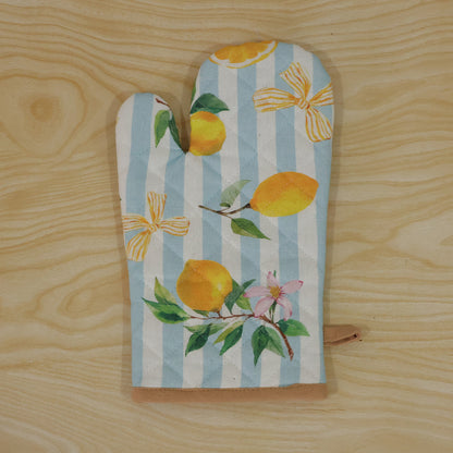 Lemon print quilted oven hand glove - actual product