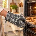 Floral Quilted Oven Hand Glove with Hanging Loop for Kitchen Baking (1 Pc)