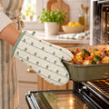 Botanical Print Quilted Oven Hand Glove with Hanging Loop for Kitchen Baking (1 Pc)