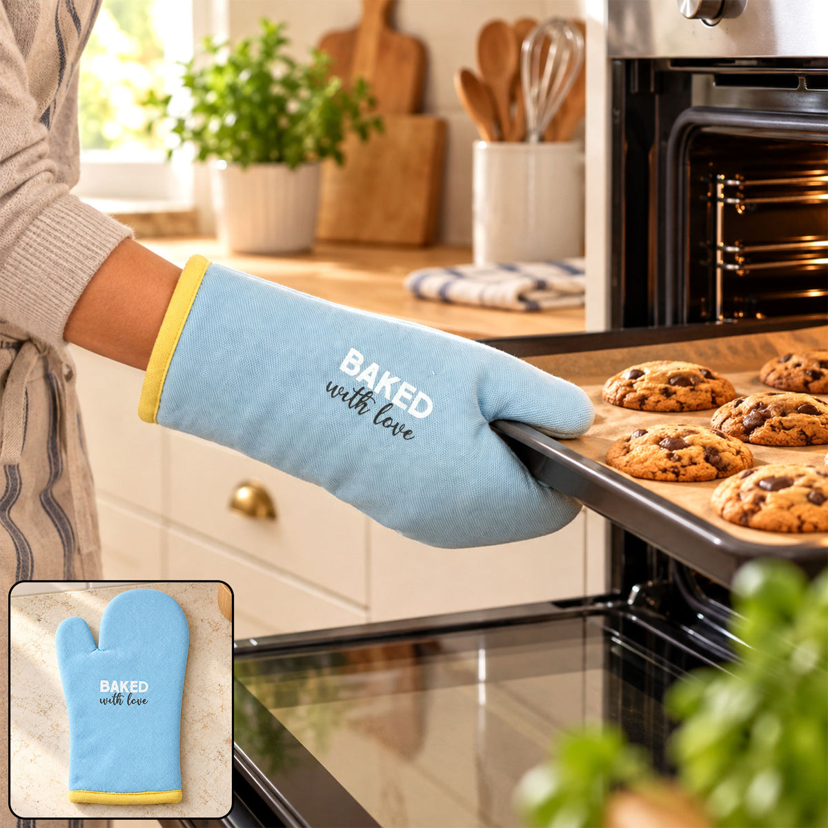 Padded oven hand glove - kitchen use display