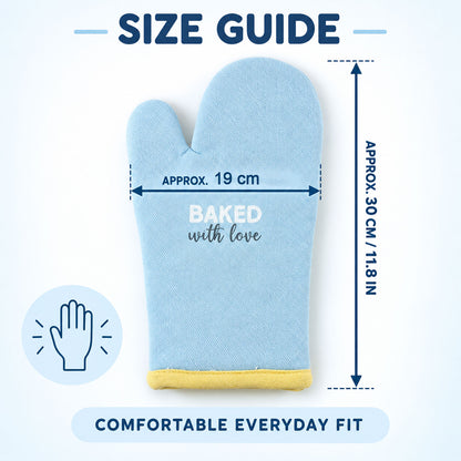 Padded oven hand glove - dimensions