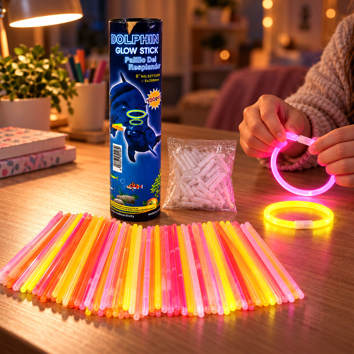 Multicolour party glow stick bracelets - main display