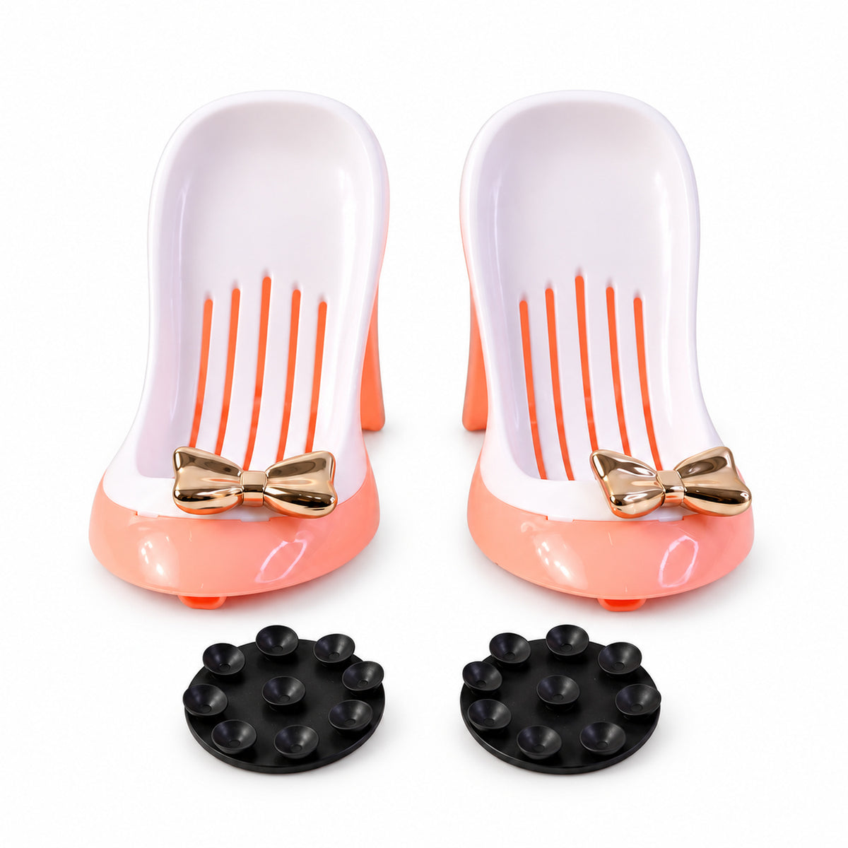 Shoe shaped soap holder set - white background