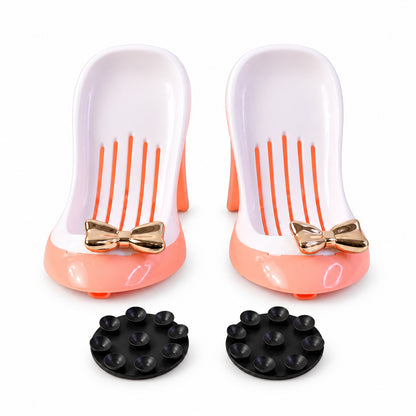 Shoe shaped soap holder set - white background