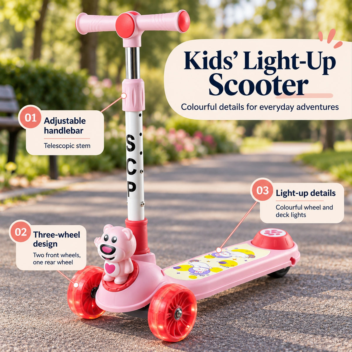 3 wheel scooter kids outdoor ride