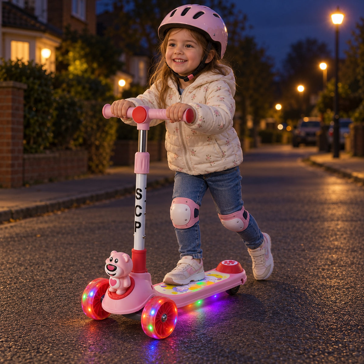 Kids 3 wheel kick scooter adjustable handlebar