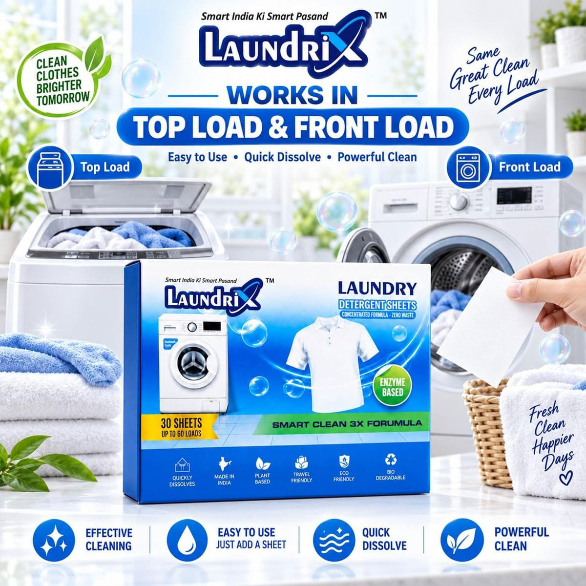 Laundry detergent sheets - machine compatibility