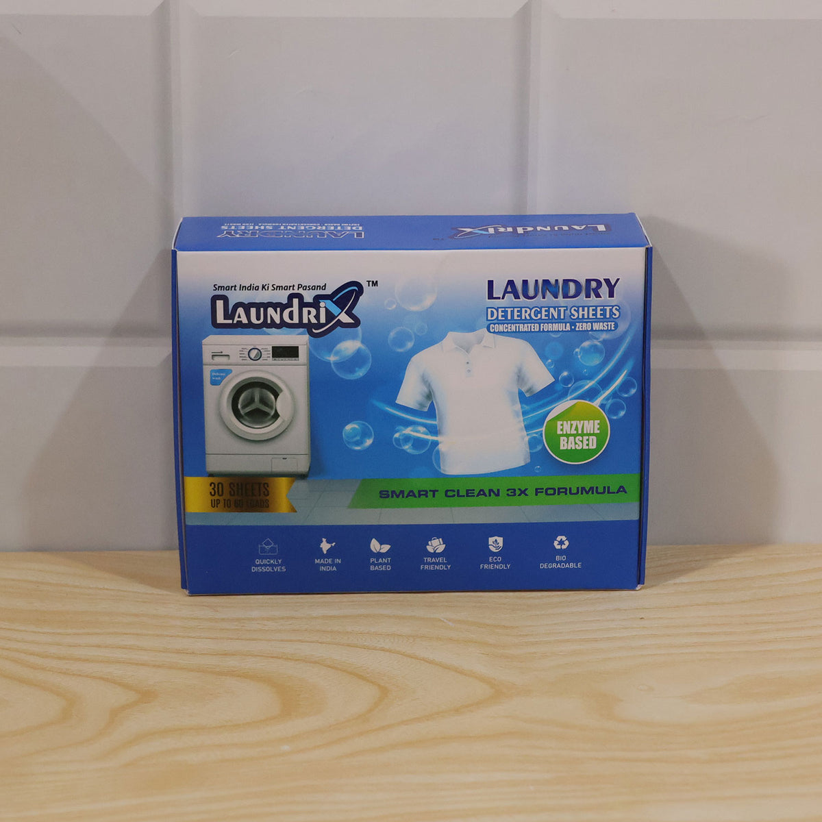 Laundry detergent sheets - actual product box