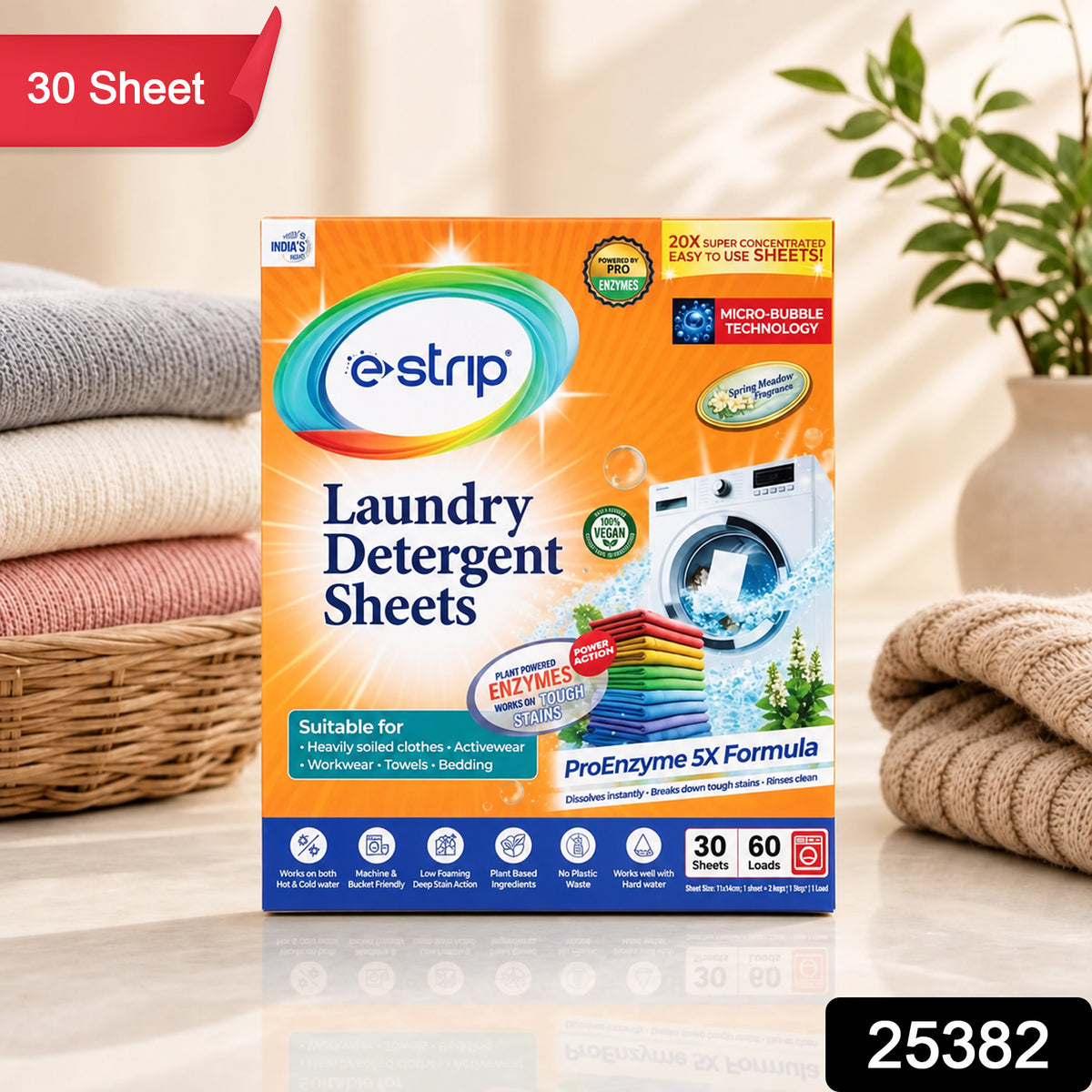 Laundry detergent sheets - SKU and sheet count