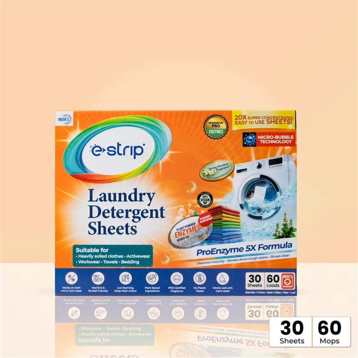 Laundry detergent sheets - pack quantity