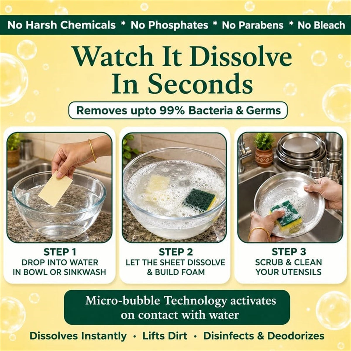 Dishwashing cleaning sheets - product information 07