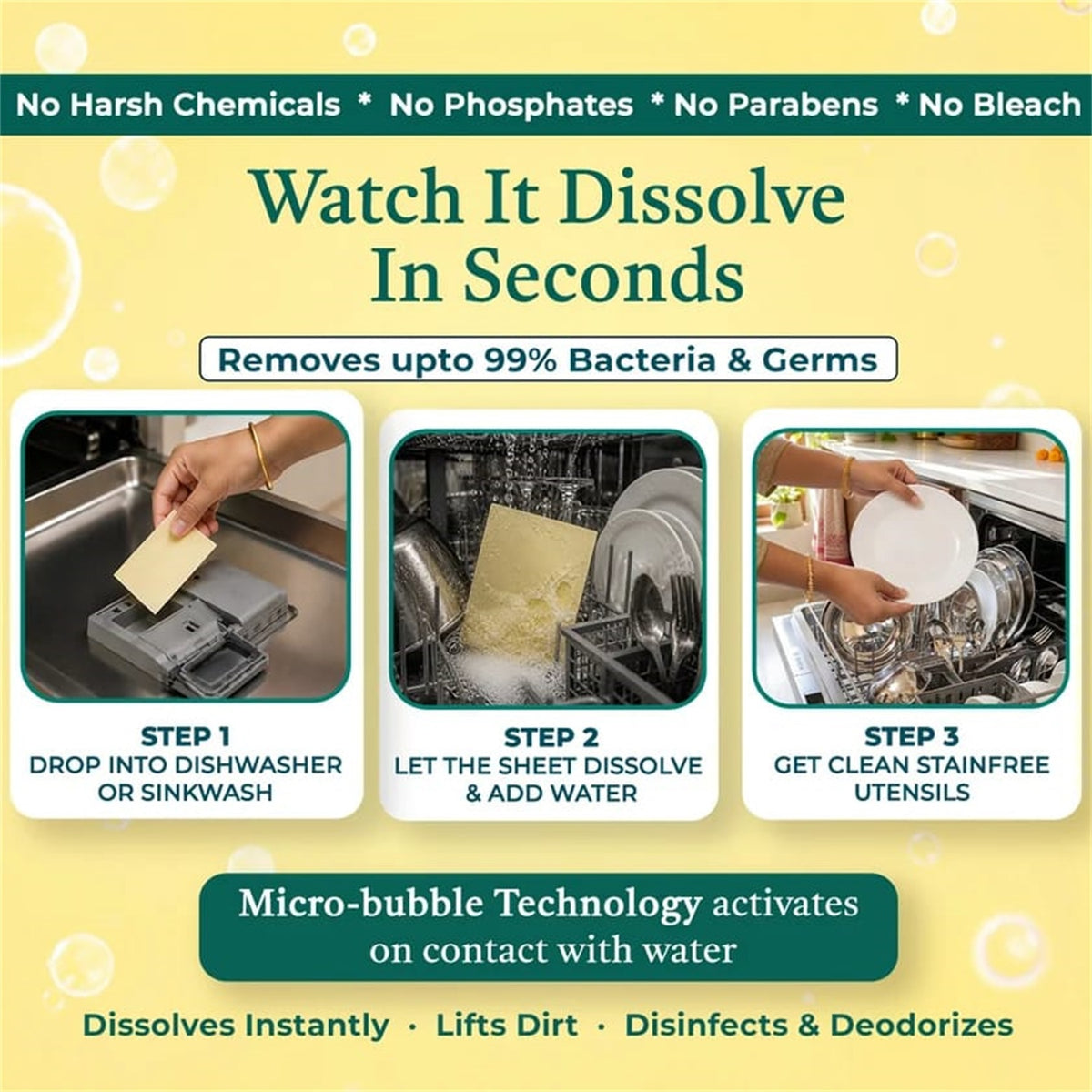 Dishwashing cleaning sheets - product information 08