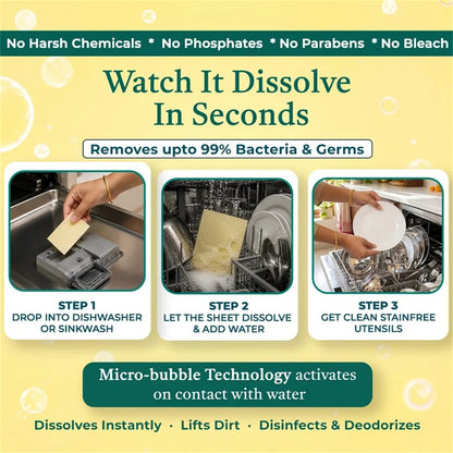 Dishwashing cleaning sheets - product information 08
