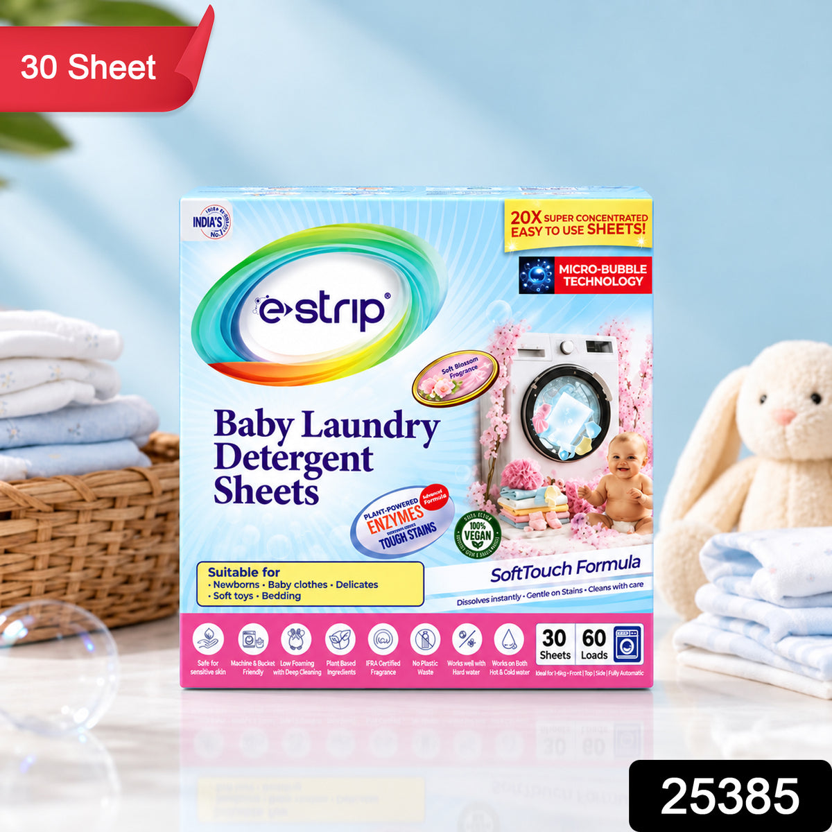 Baby detergent sheets pack 30