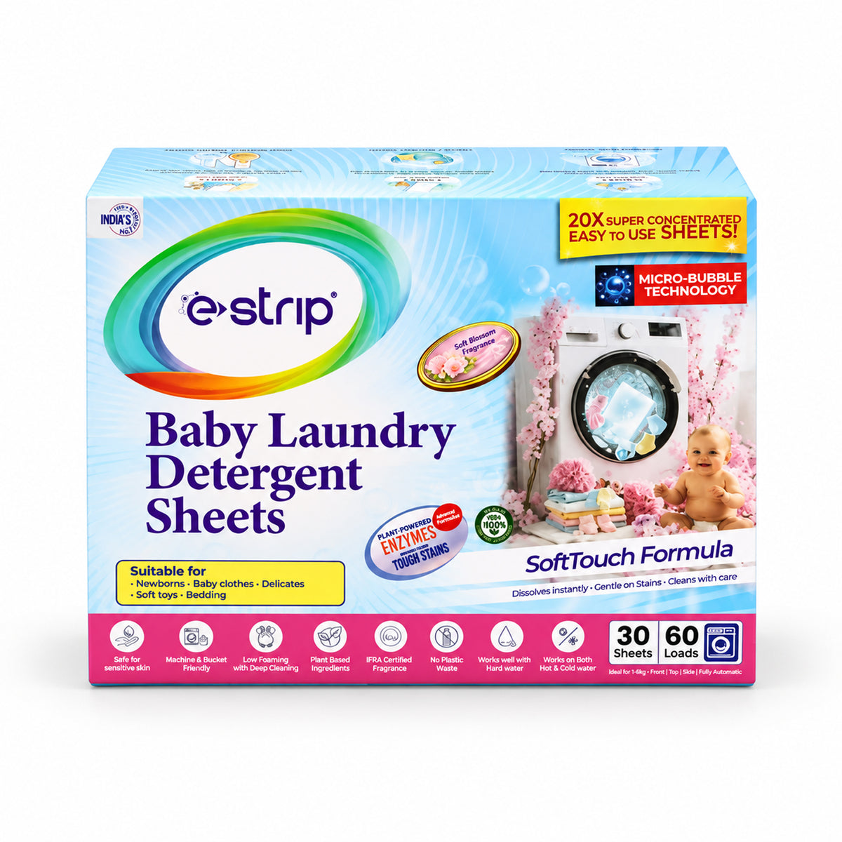 Baby detergent sheets design view