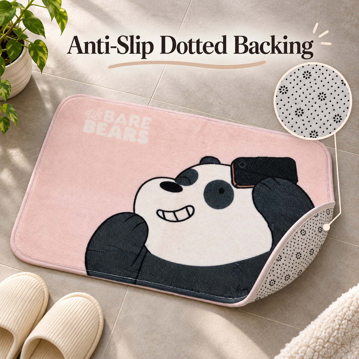 Panda design bathroom floor mat - view 04
