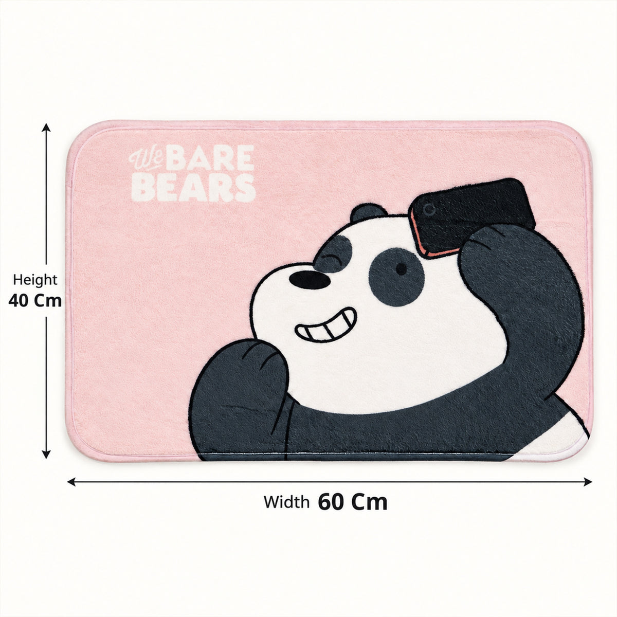 Panda design bathroom floor mat - dimensions
