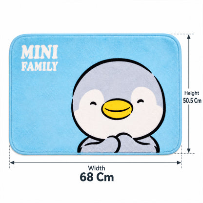 Penguin design bathroom floor mat - dimensions