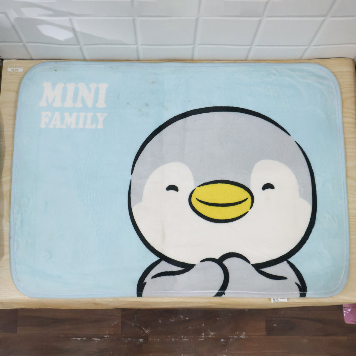 Penguin design bathroom floor mat - actual product