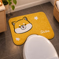 Cartoon Dog U-Shaped Bathroom Toilet Floor Mat with Border (1 Pc, 50x40 Cm)