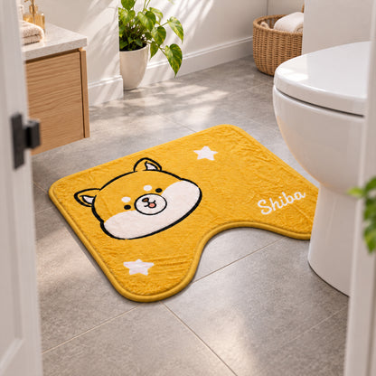 Cartoon dog U-shaped bathroom toilet mat 03