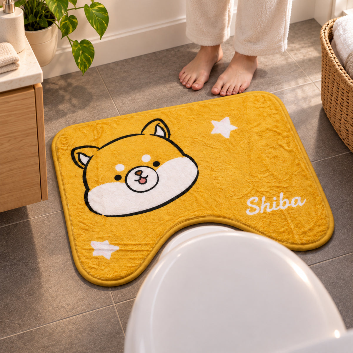 Cartoon dog U-shaped bathroom toilet mat 06