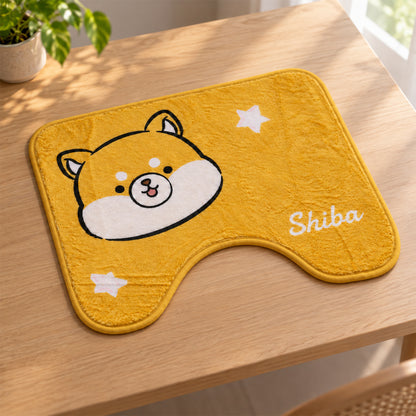 Cartoon dog U-shaped bathroom toilet mat 08