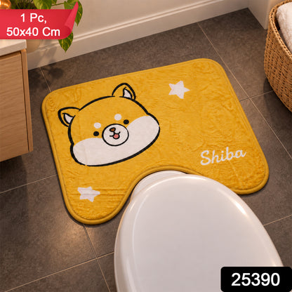 Cartoon dog U-shaped bathroom toilet mat 1 Pc 50x40 Cm label