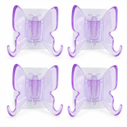 Plastic butterfly self adhesive wall hooks - white background