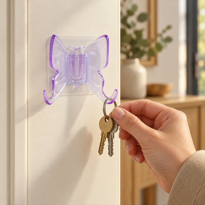 Plastic butterfly self adhesive wall hooks - key hanging
