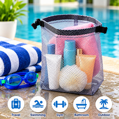 Mesh travel organizer pouch with buckle view 02