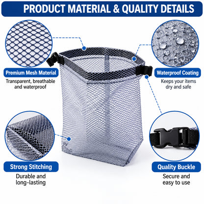 Mesh travel organizer pouch with buckle view 06
