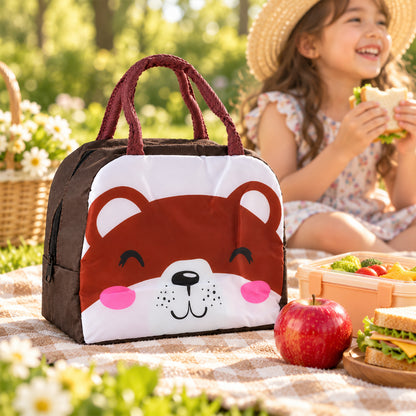 Side view of the kids insulated lunch bag showing depth