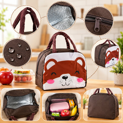 Kids insulated lunch bag with a snack and fruit