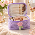 Reusable Quilted Bento Bag with Handle and Storage Pockets (1 Pc, 21x15 Cm)