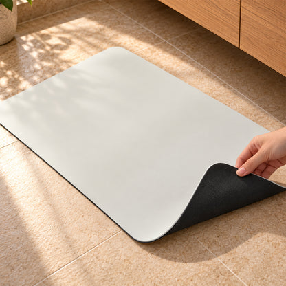 Decorative rectangular floor mat with rounded corners 02
