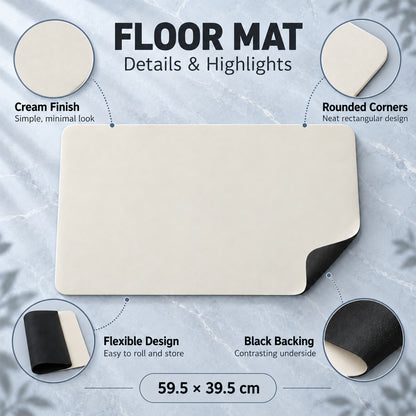 Decorative rectangular floor mat with rounded corners 06