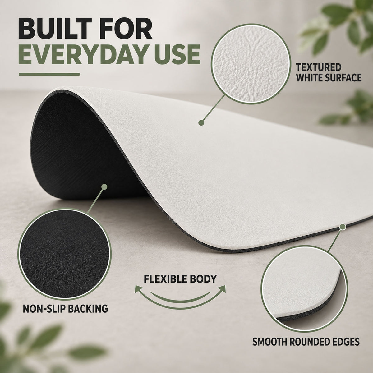 Decorative rounded floor mat with textured surface 03