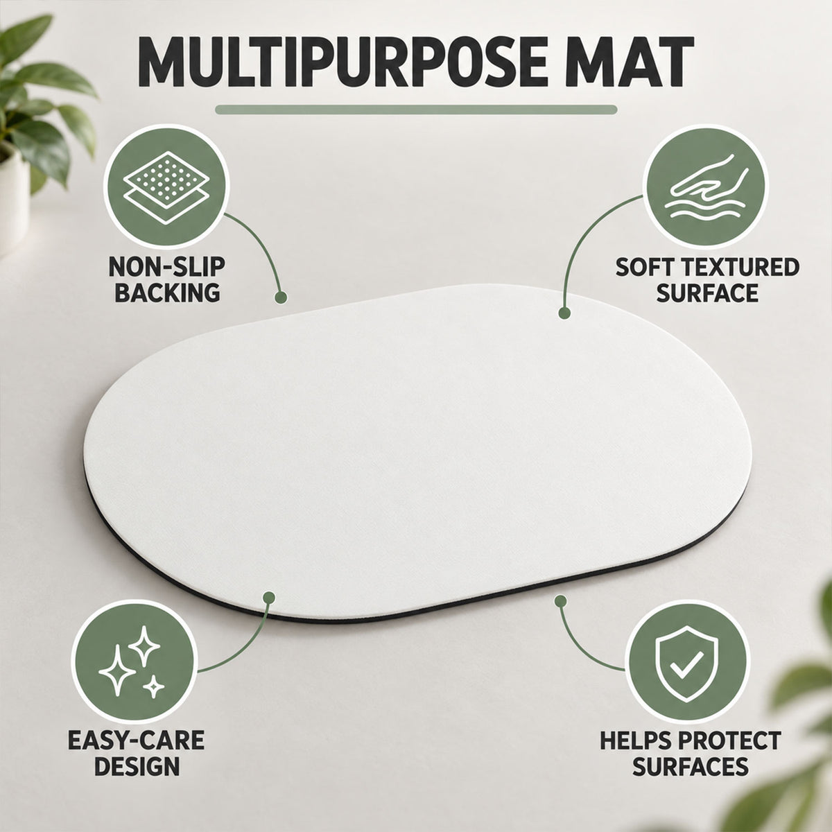 Decorative rounded floor mat with textured surface 04