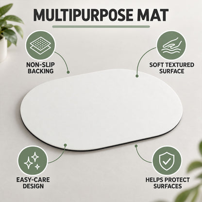 Decorative rounded floor mat with textured surface 04