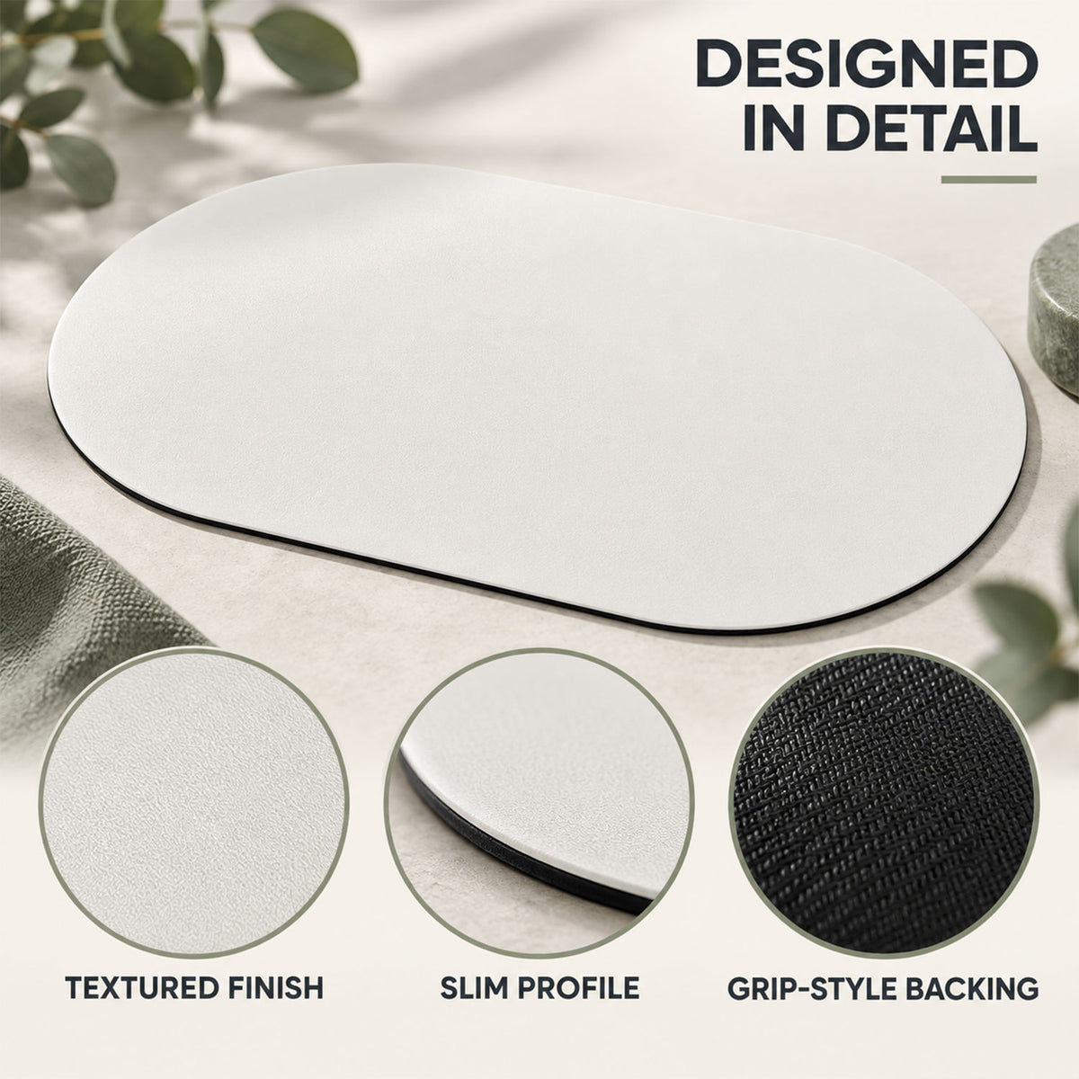 Decorative rounded floor mat with textured surface 05