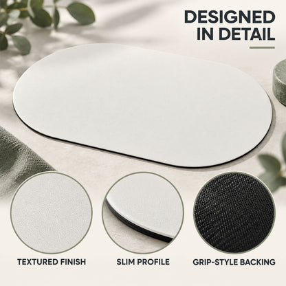 Decorative rounded floor mat with textured surface 05