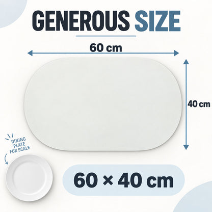 Decorative rounded floor mat with textured surface 60 Cm width and 40 Cm height