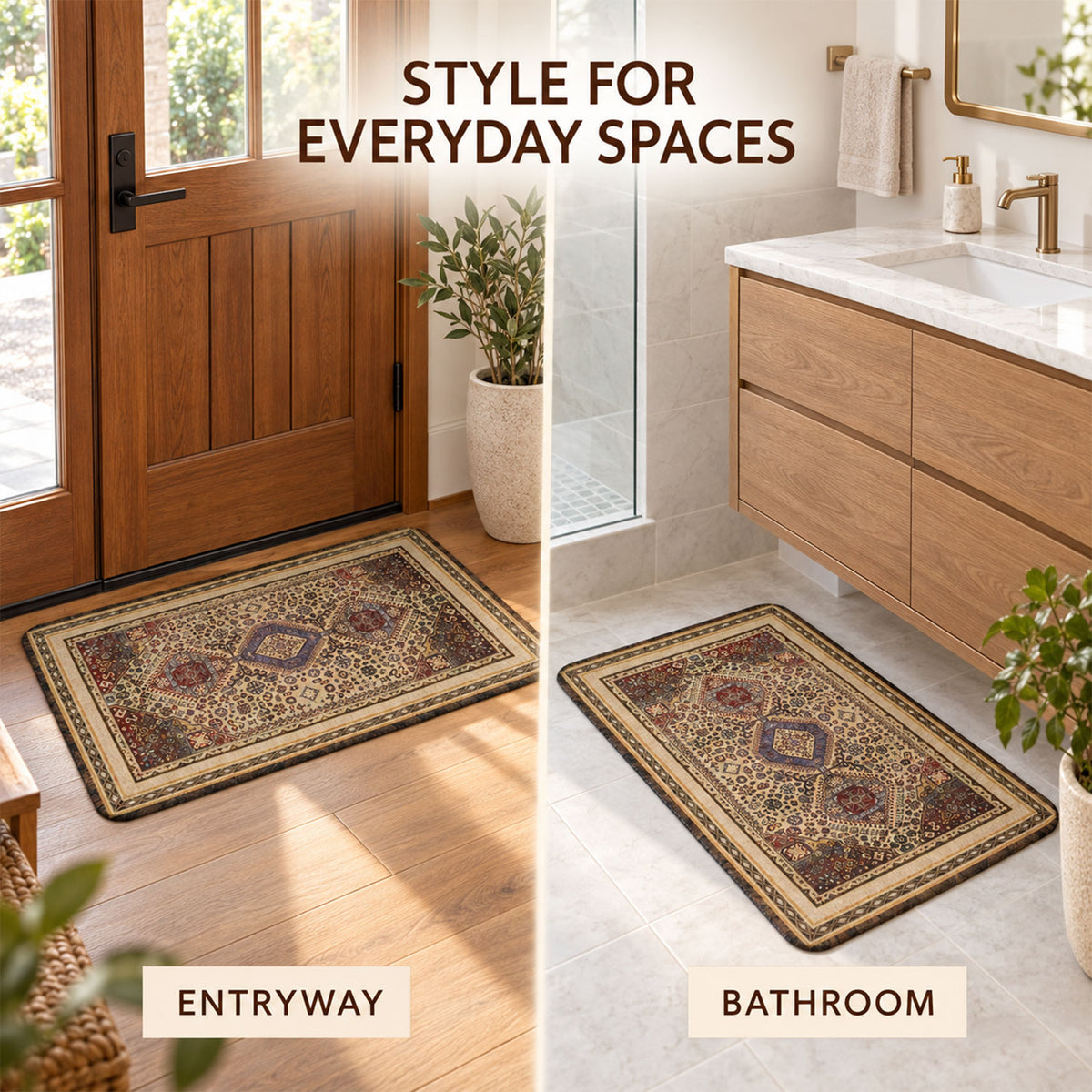 Traditional patterned decorative floor mat view 03