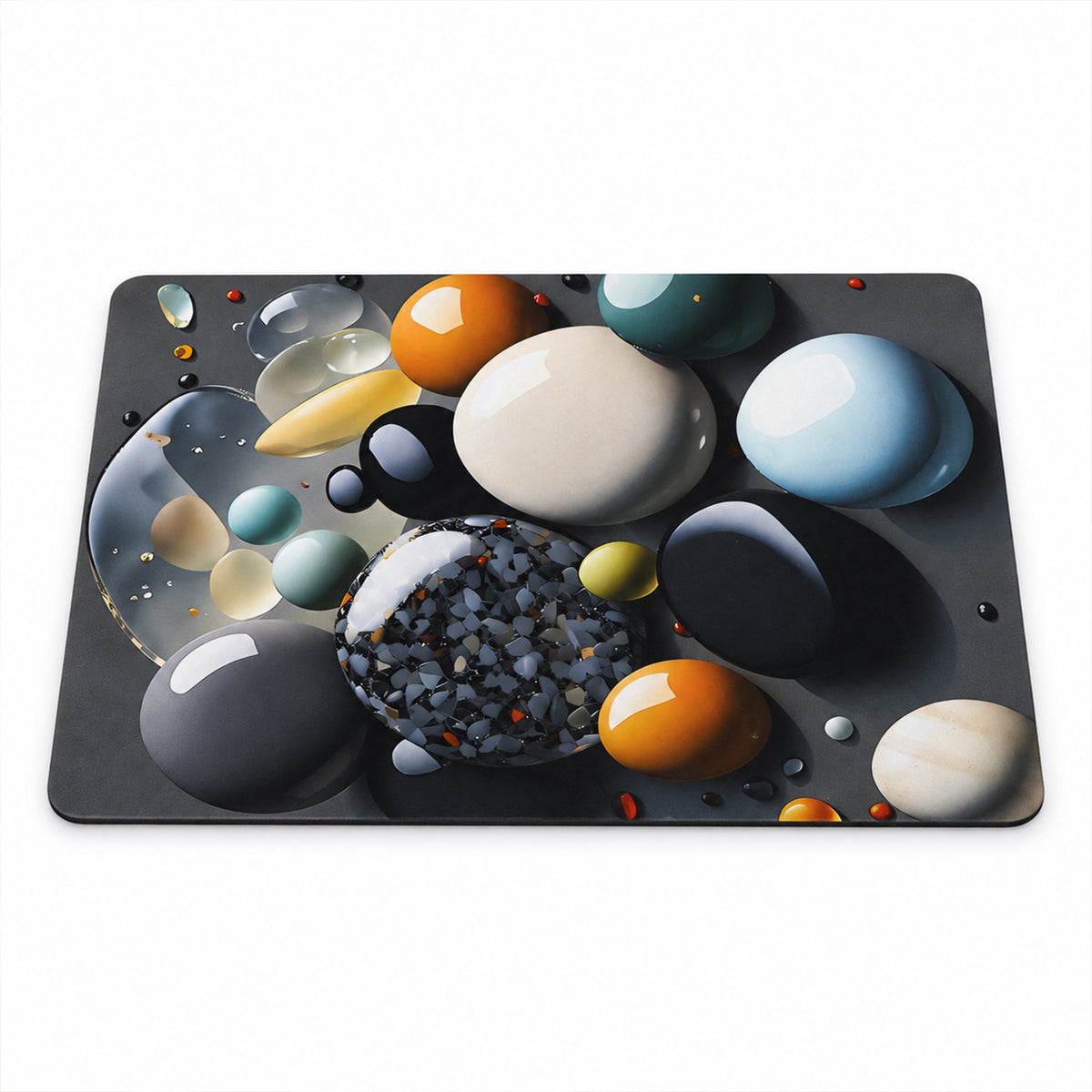 Pebble print decorative floor mat view 05