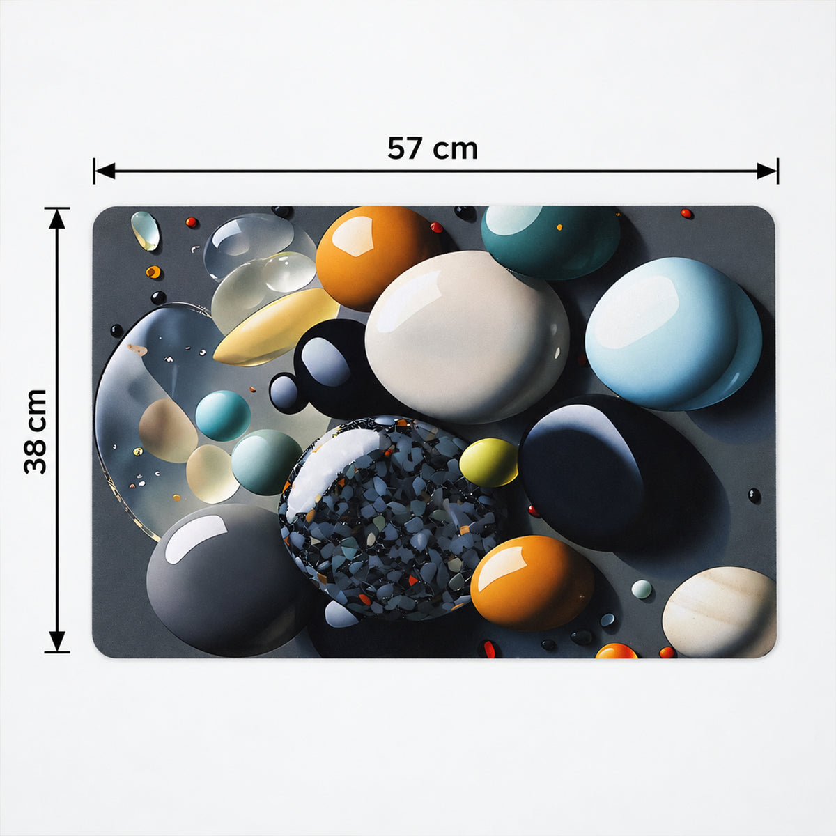 Pebble print decorative floor mat dimensions