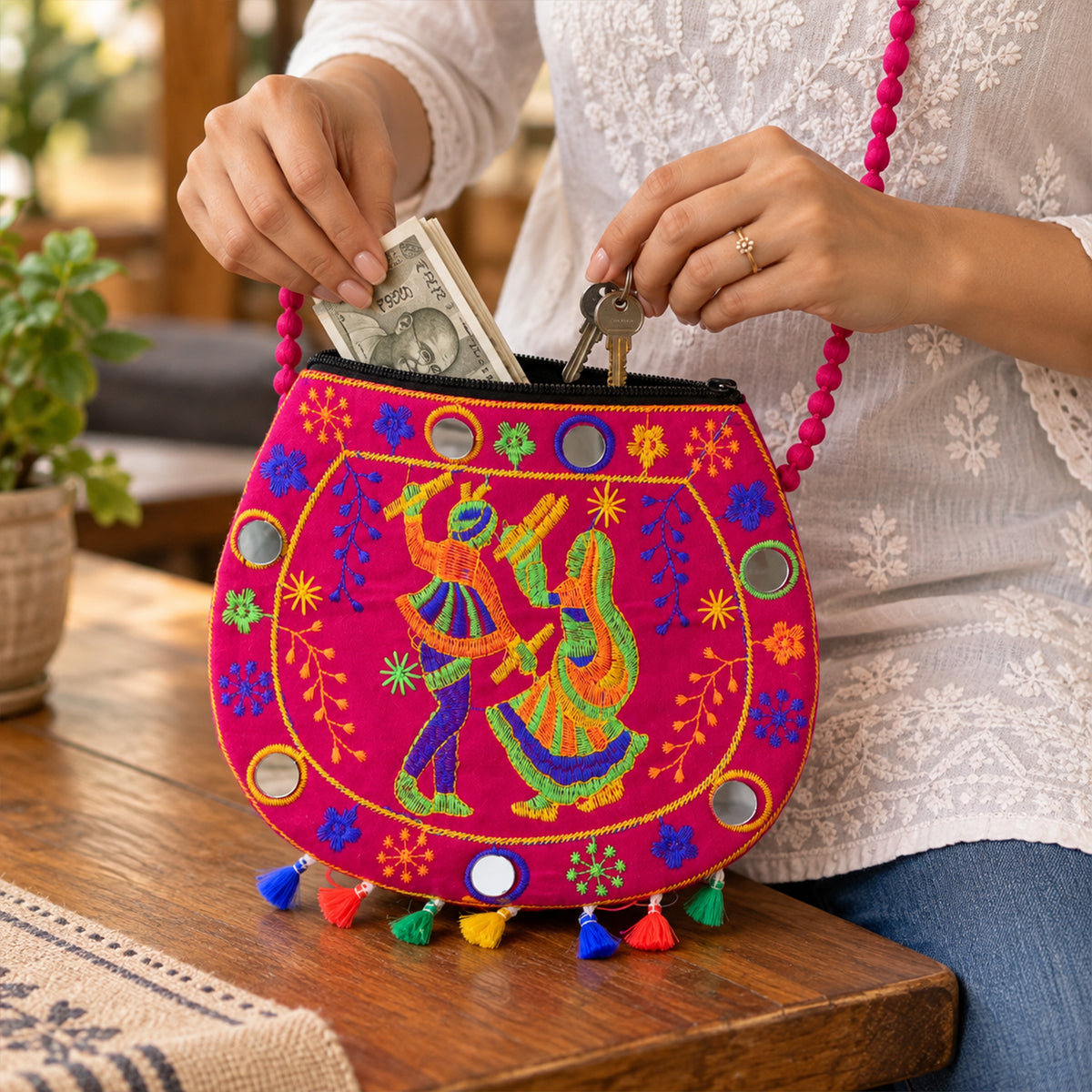 Traditional purse white bg