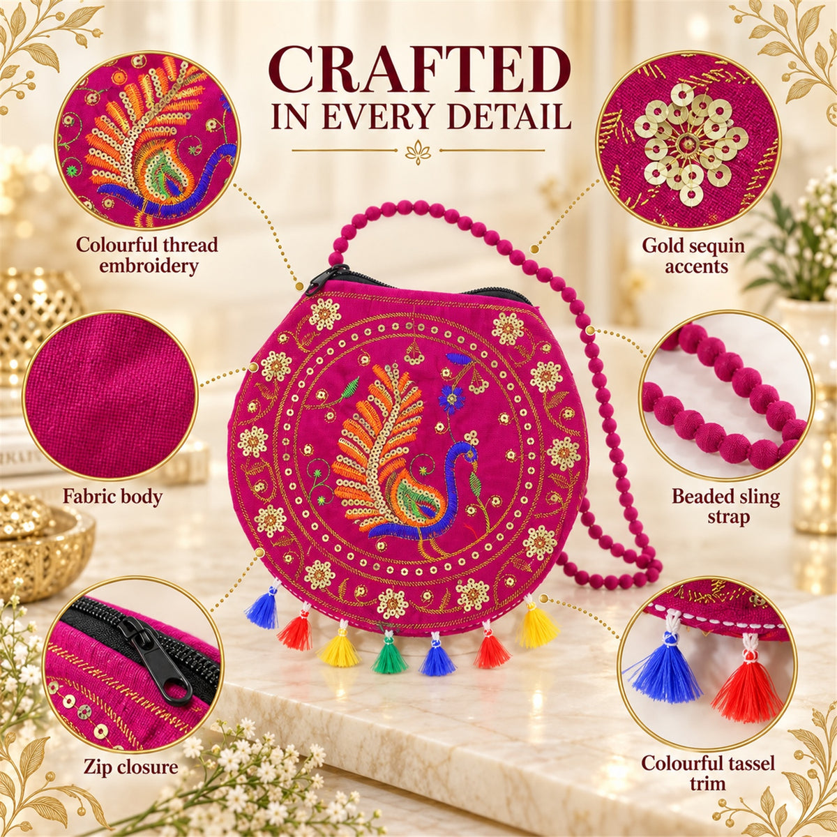 Traditional purse white bg