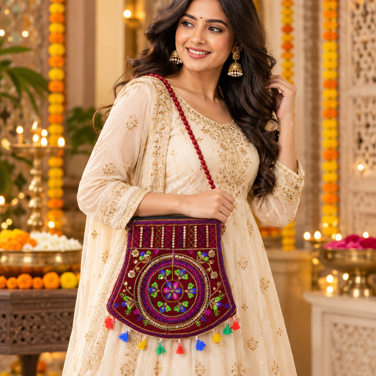 Traditional purse white bg