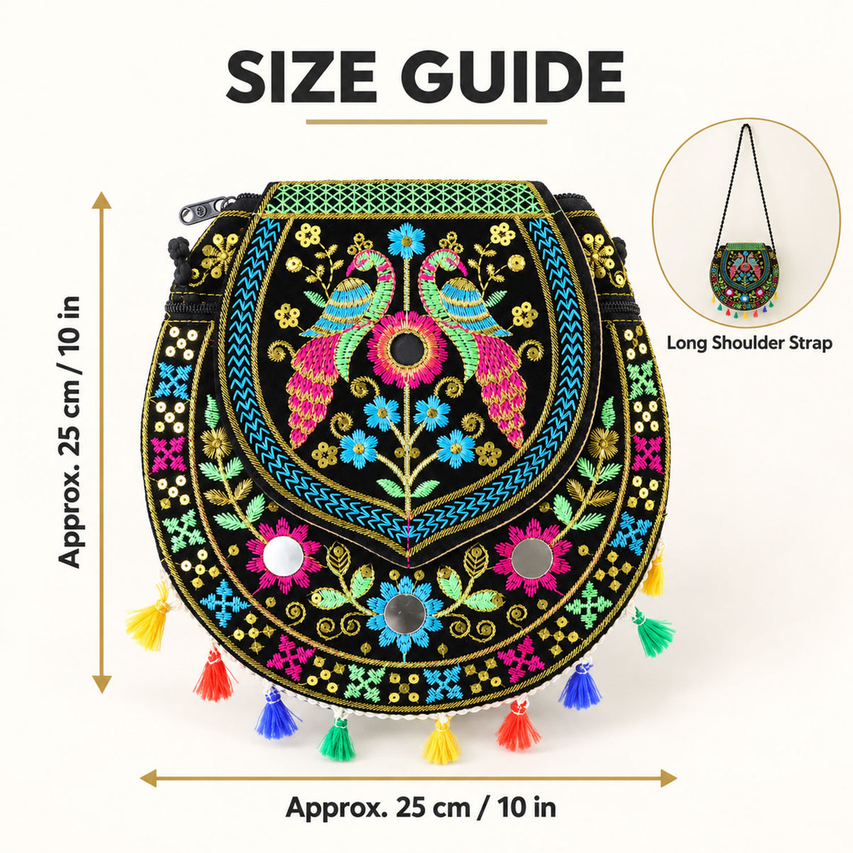 Purse size 25x25cm